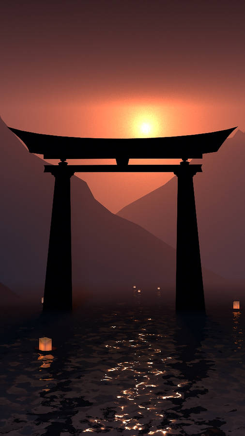 Torii Gate Silhouette Wallpaper