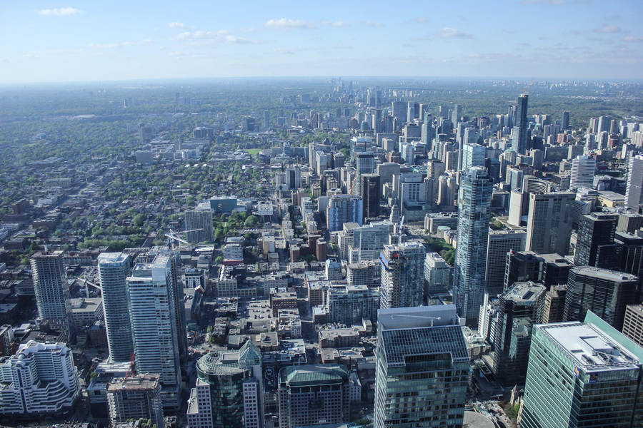 Toronto City From Cn Tower Deck Wallpaper