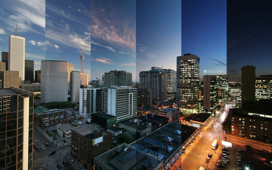 Toronto Cityscape Collage Wallpaper