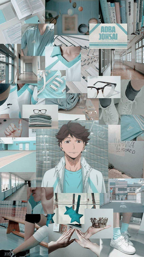 Toru Oikawa Aesthetic Collage Wallpaper