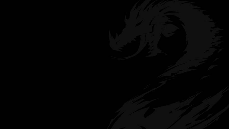 Total Black With Dragon Illustration Wallpaper