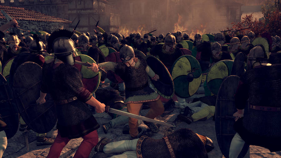 Total War Attila Soldiers In Combat Wallpaper