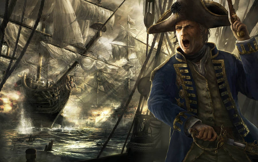 Total War Screaming Captain Wallpaper