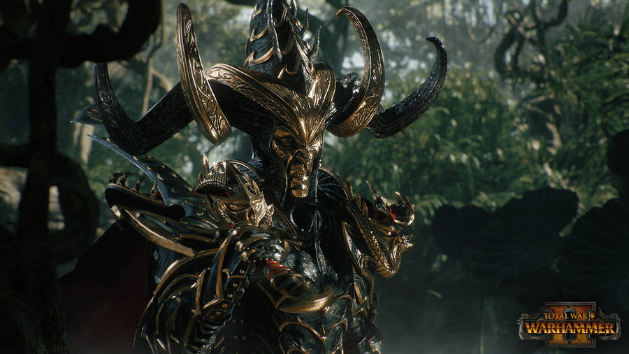 Total War Warhammer Golden Mask With Horns Wallpaper