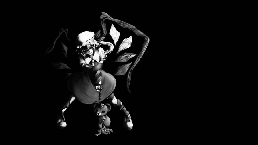 Touhou Black And White Flandre Scarlet Wallpaper