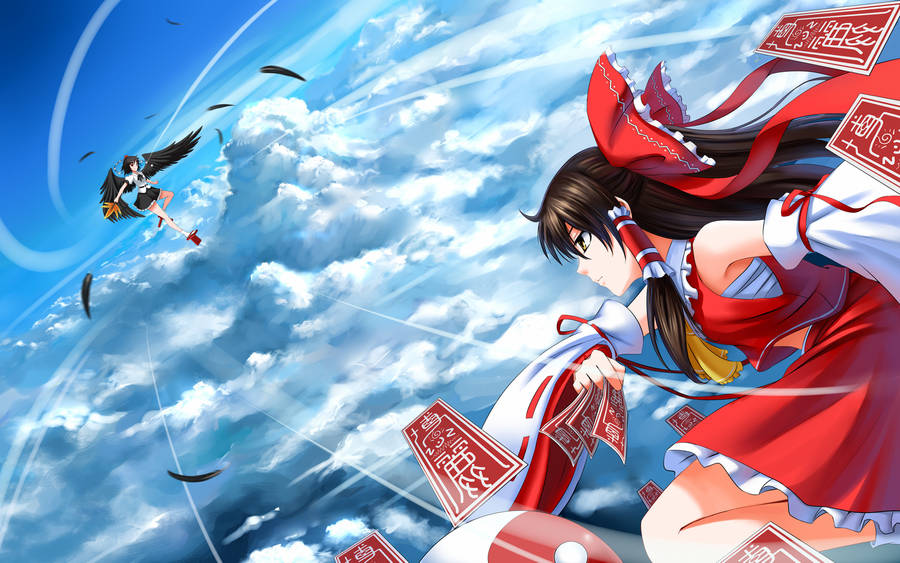 Touhou Reimu And Aya Shameimaru Wallpaper