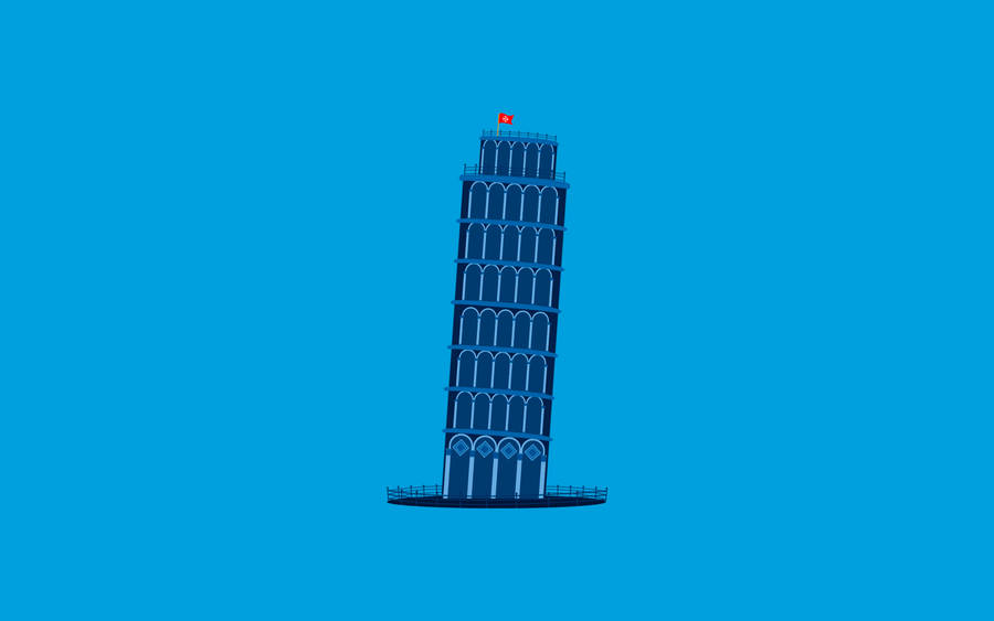 Tower Of Pisa Illustration Wallpaper