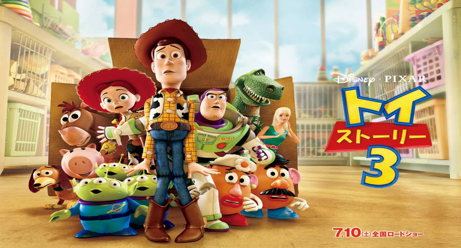 Toy Story 3 Characters In A Box Wallpaper