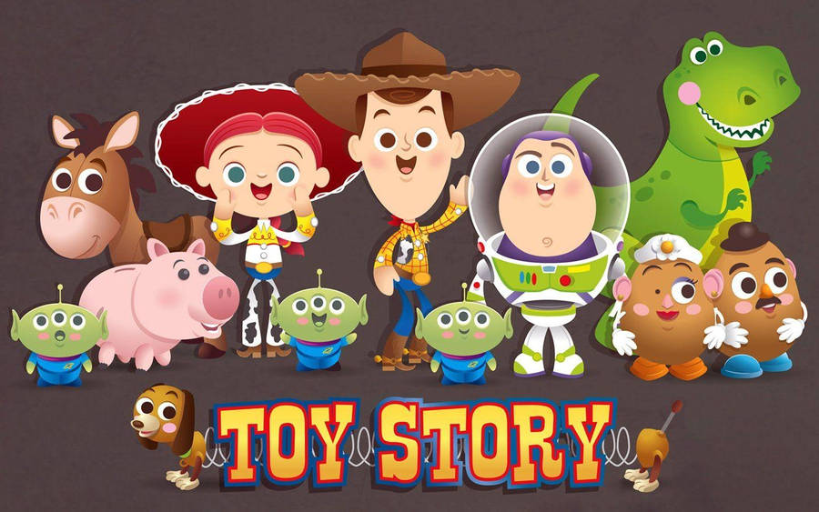 Toy Story 3 Chibi Digital Art Wallpaper