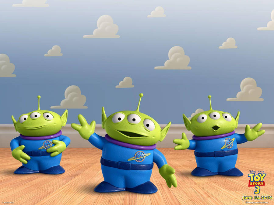 Toy Story 3 Three Aliens Wallpaper