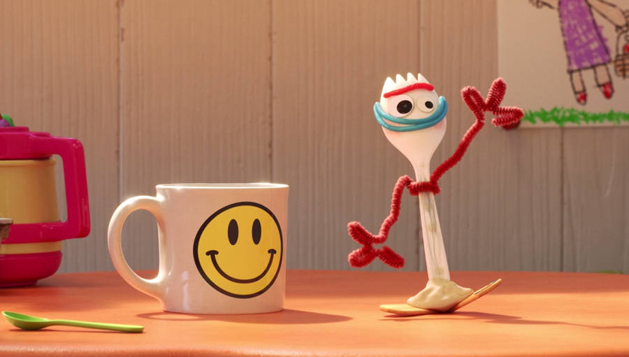 Toy Story Forky And Mug Wallpaper