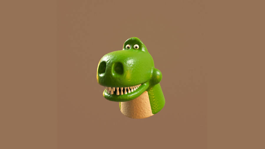 Toy Story Rex On Brown Backdrop Wallpaper