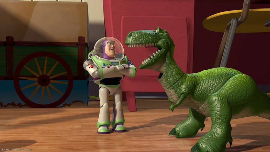 Toy Story Rex Talking With Buzz Wallpaper