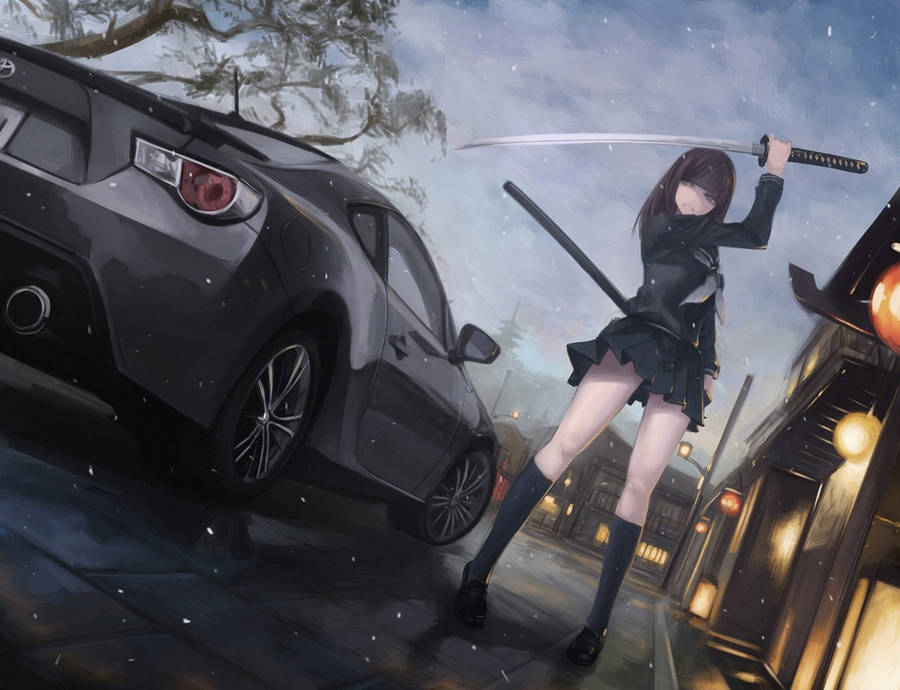 Toyota 86 Anime Car Wallpaper