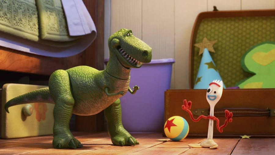 Toys Story Forky And Rex Dinosaur Wallpaper