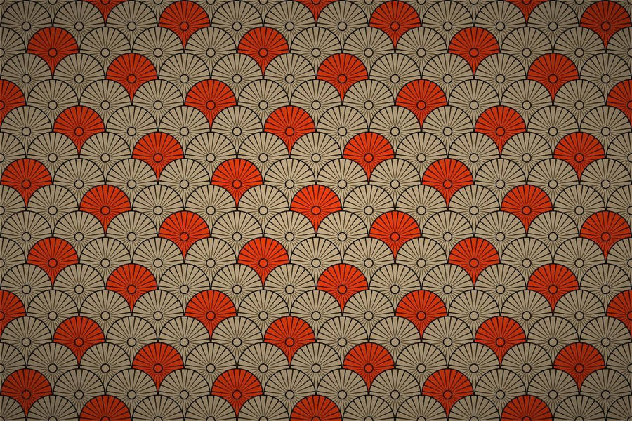 Traditional Japanese Fan Pattern Wallpaper
