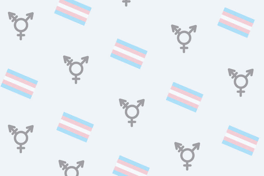 Trans Symbol And Flag In Pattern Wallpaper