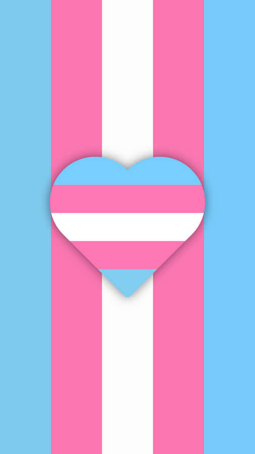 Transgender Heart Symbol On Blue Background Wallpaper