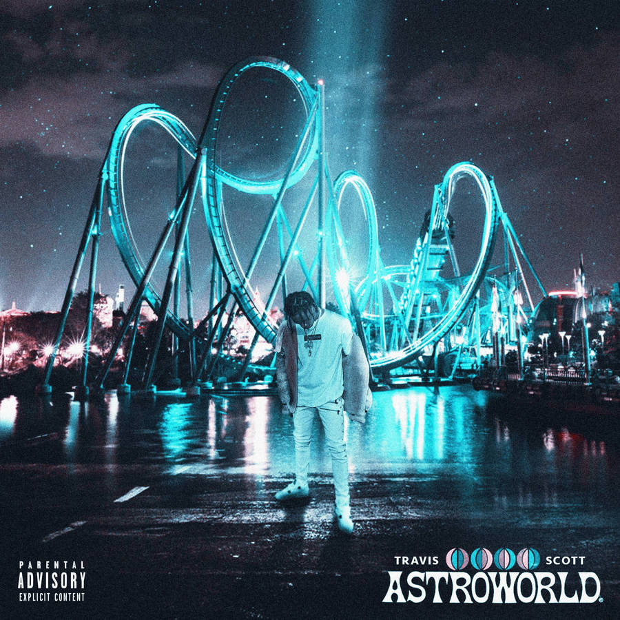 Travis Scott Astroworld Album With Blue Ray Wallpaper