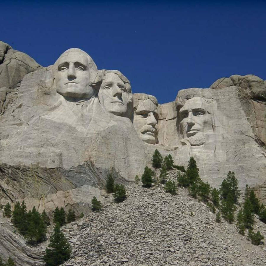 Trees And Rocks Around Mount Rushmore Wallpaper