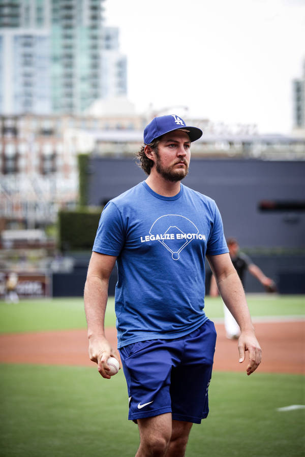 Trevor Bauer In Blue Wallpaper