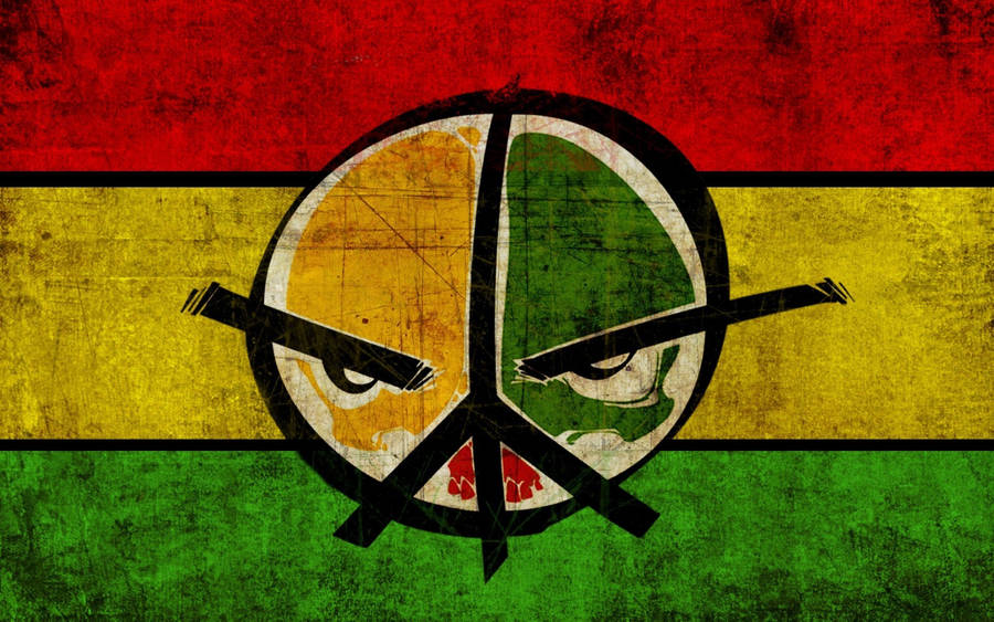 Tri-colored Peace Face Wallpaper