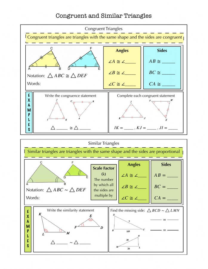 Triangles Congruent And Similar Wallpaper