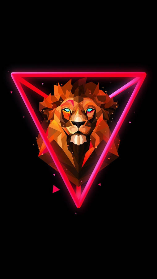 Triangular Lion Phone Wallpaper