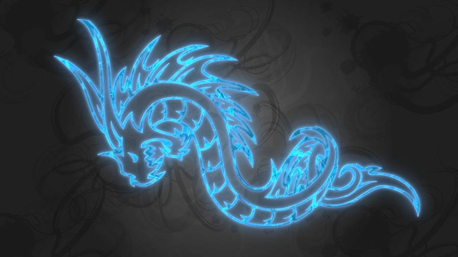 Tribal Blue Water Dragon Wallpaper