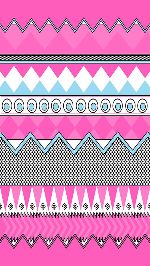 Tribal Pattern Pink Art Wallpaper