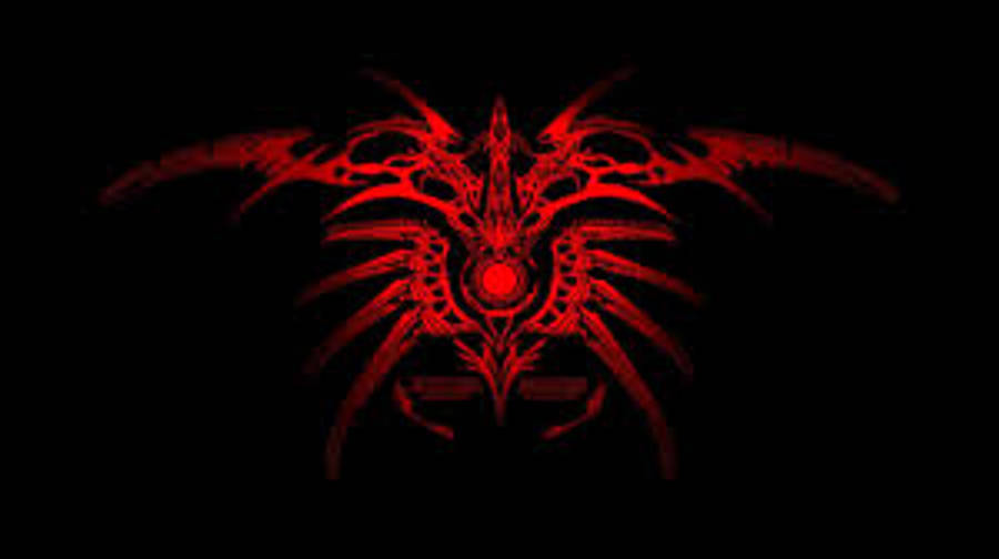 Tribal Red Dragon Logo Wallpaper