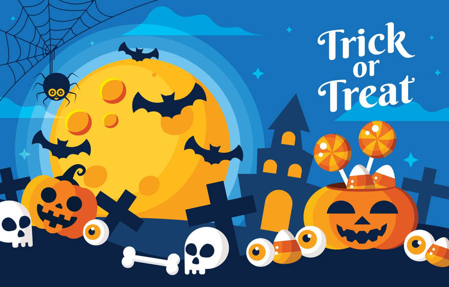 Trick Or Treat Halloween Computer Vector Wallpaper