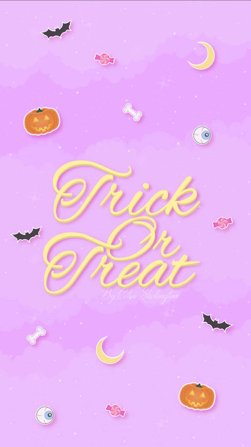 Trick Or Treat Pink Background Wallpaper