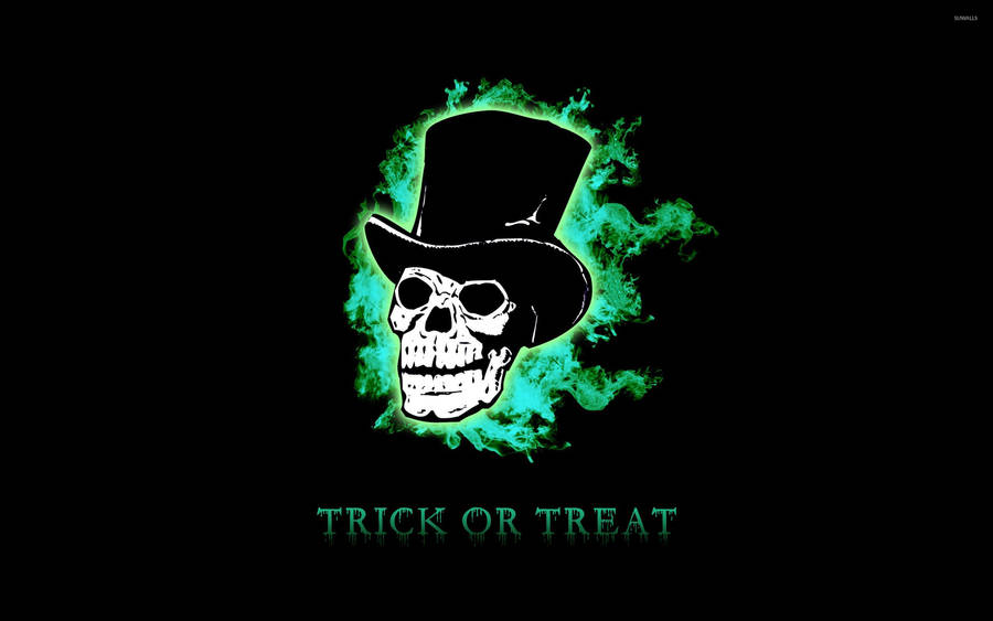 Trick Or Treat Skull Hat Wallpaper