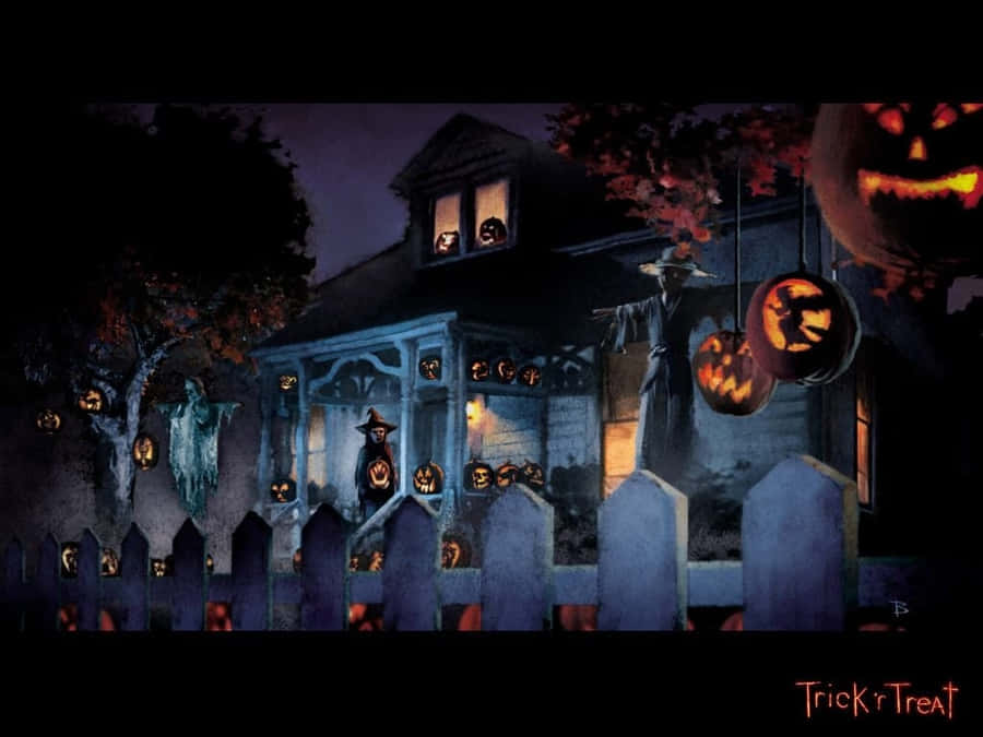 Trick R Treat Haunted House Wallpaper