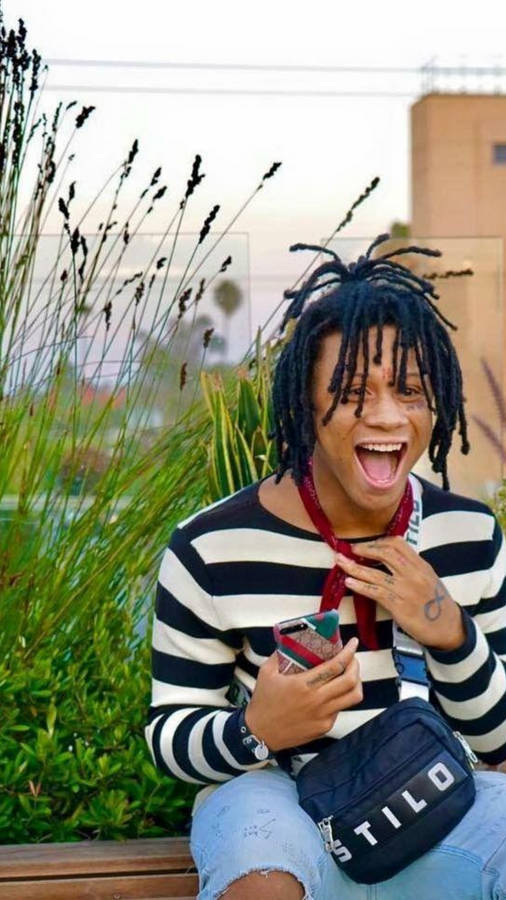 Trippie Redd In Stripes Wallpaper