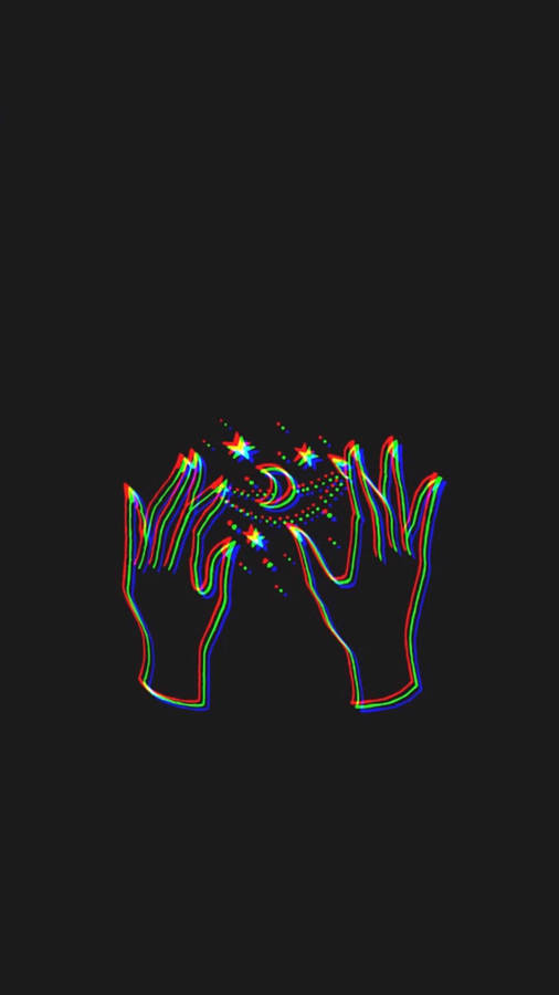 Trippy Dark Aesthetic Magic Hands Wallpaper