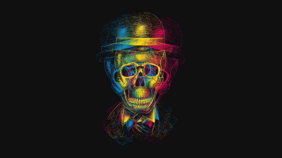 Trippy Dark Aesthetic Skull Wallpaper