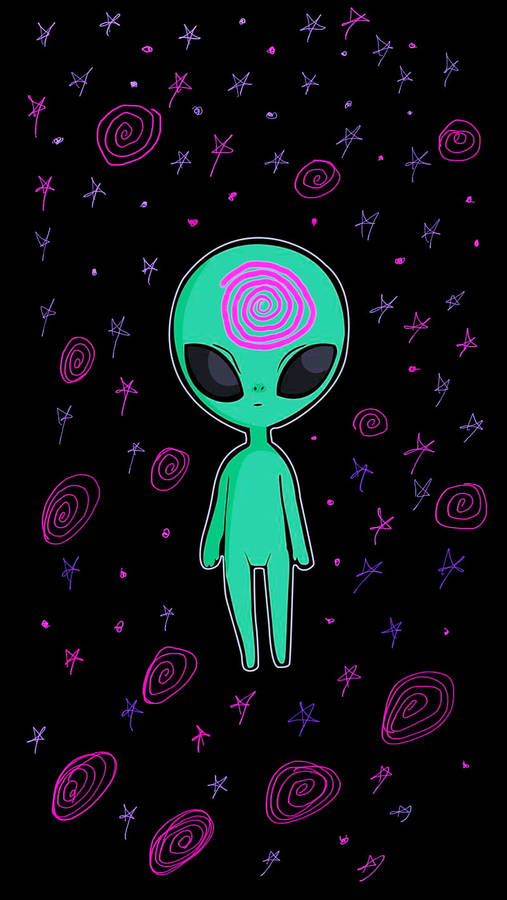 Trippy Dope Alien Wallpaper