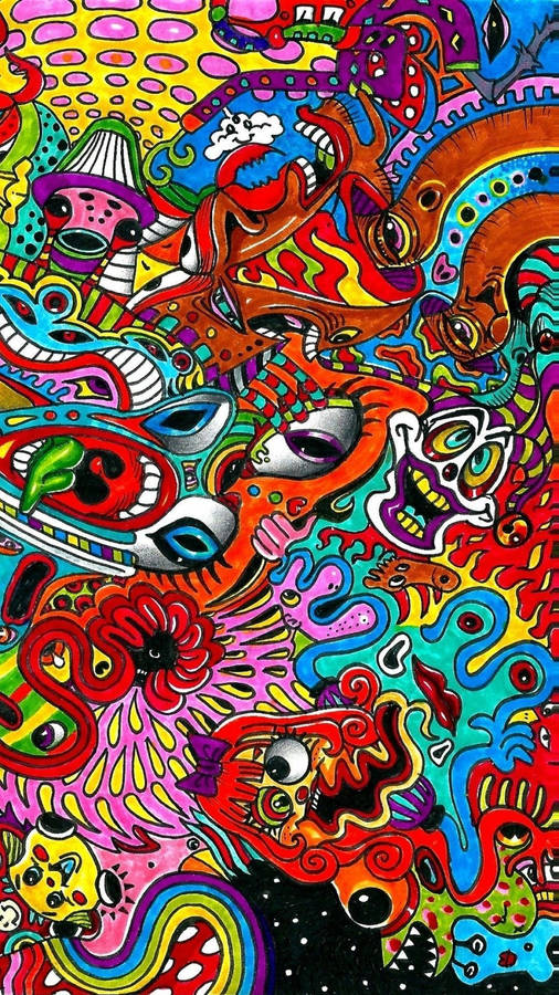 Trippy Dope Doodle Art Wallpaper