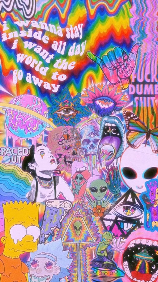 Trippy Dope Random Collage Wallpaper