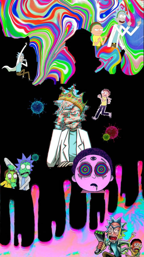 Trippy Dope Rick Cartoon Wallpaper