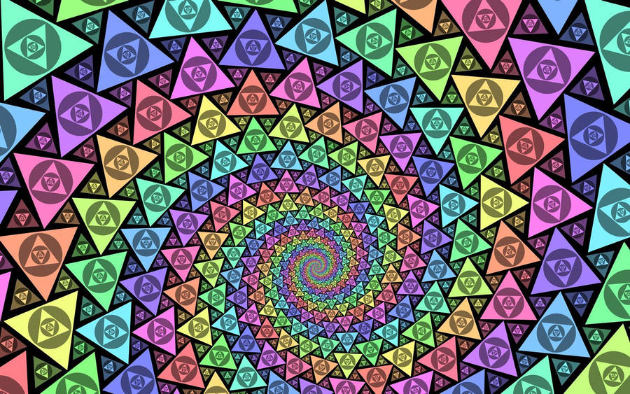 Trippy Triangles In Spiral Wallpaper