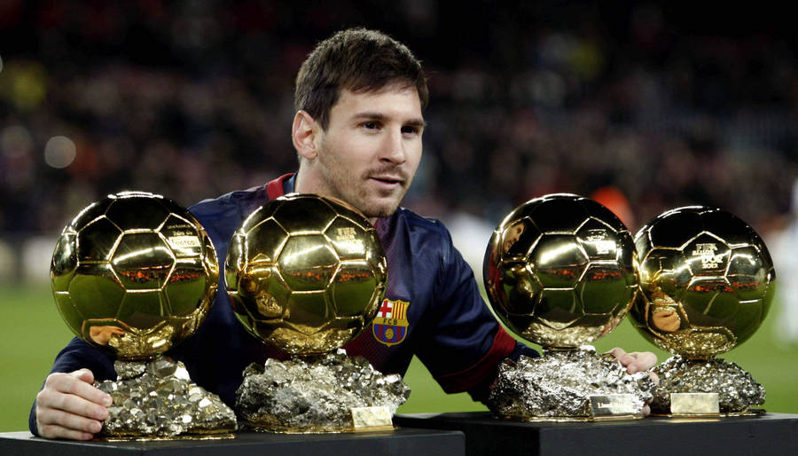 Trophies Messi 4k Ultra Hd Wallpaper