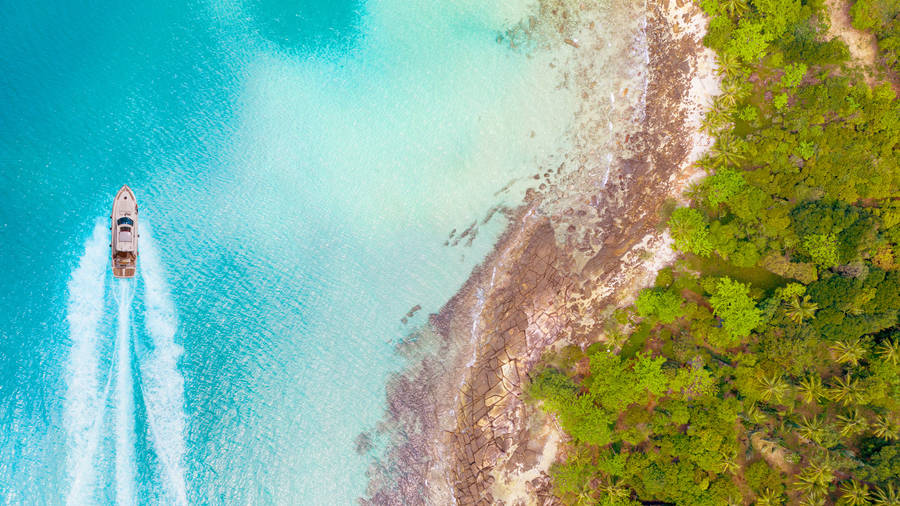 Tropical_ Coastline_ Aerial_ View_4 K_ U H D Wallpaper