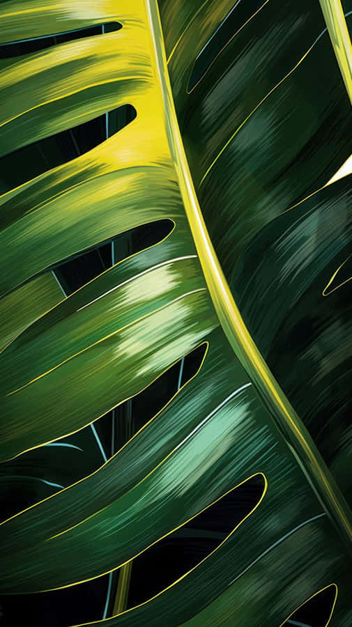 Tropical Leaf Closeup Artistic Render Wallpaper