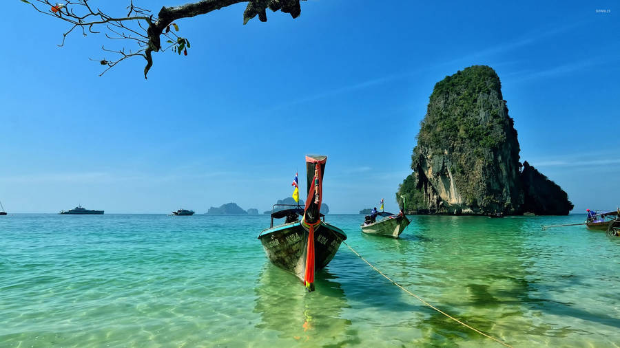 Tropical Paradise: Railay Beach In The Philippines Wallpaper