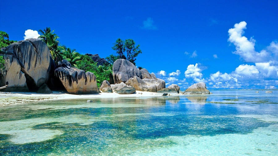 Tropical Rocky Island Wallpaper