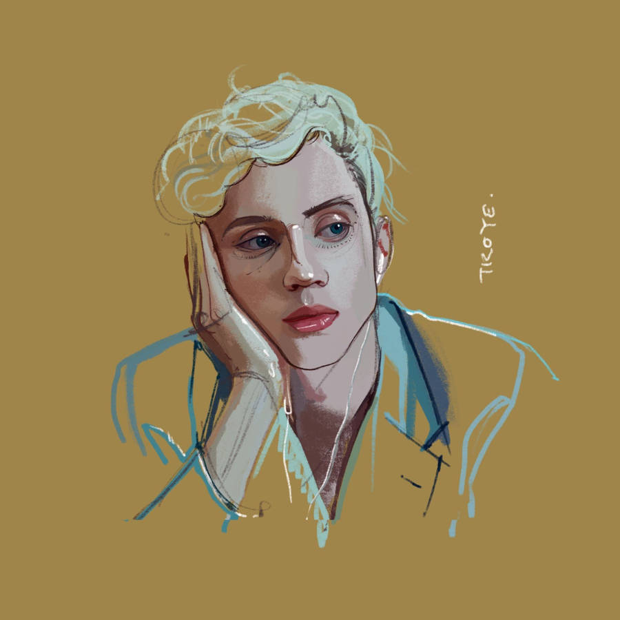 Troye Sivan Caricature Art Wallpaper