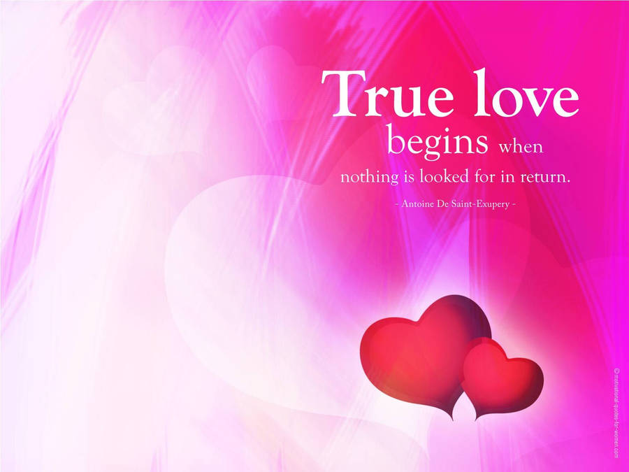 True Love Saint-exupery Quote Wallpaper